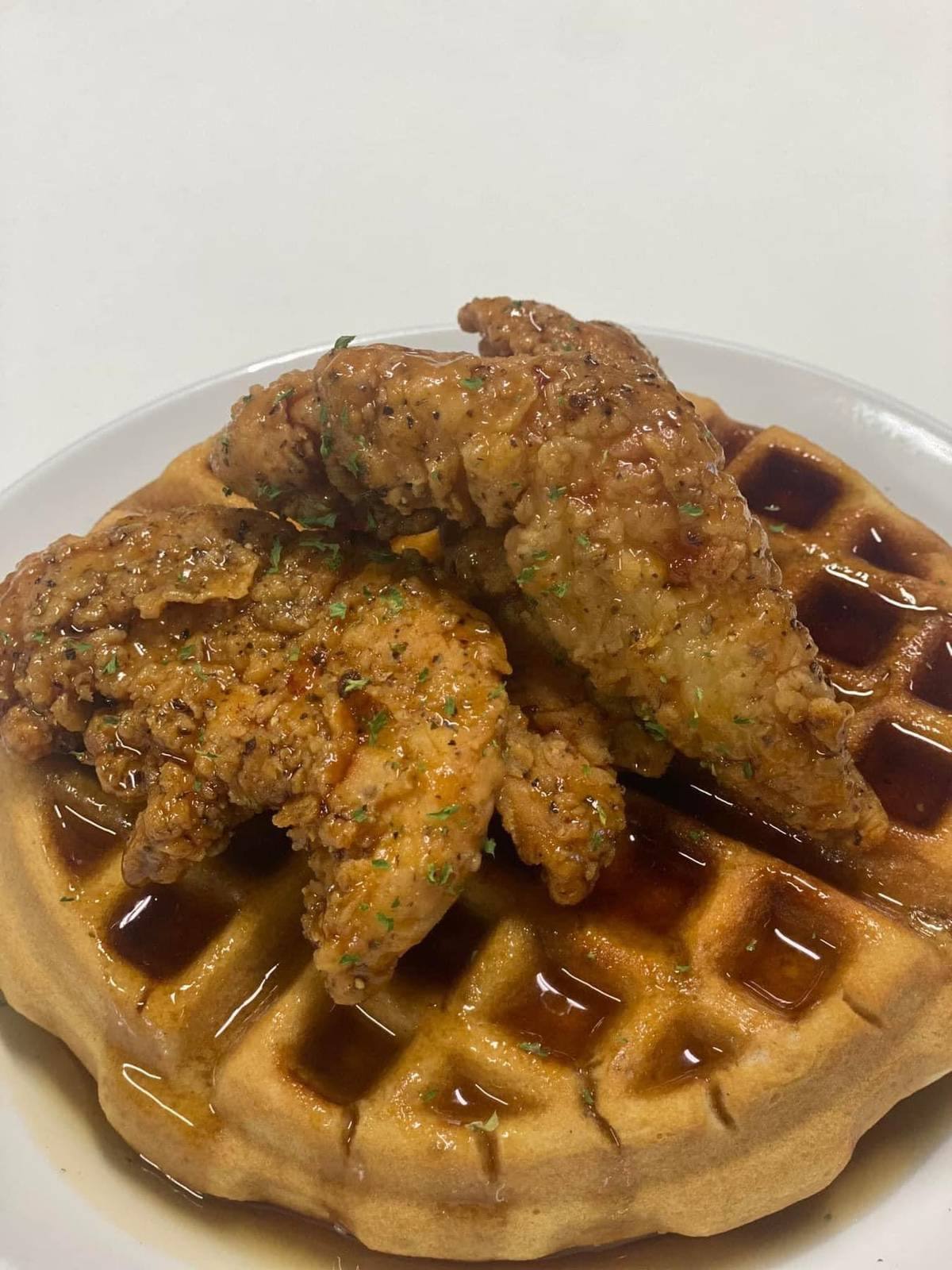 Chicken and waffles at Shiloh's Lounge