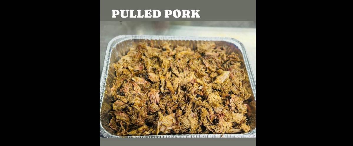 Catering tray of pulled pork