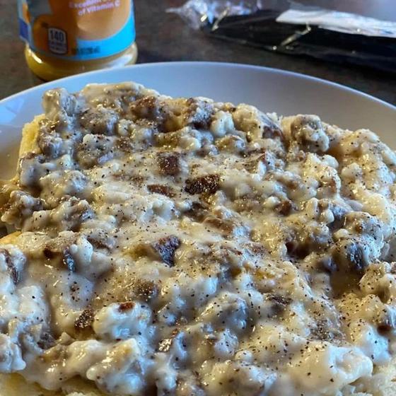 Biscuits and sausage gravy