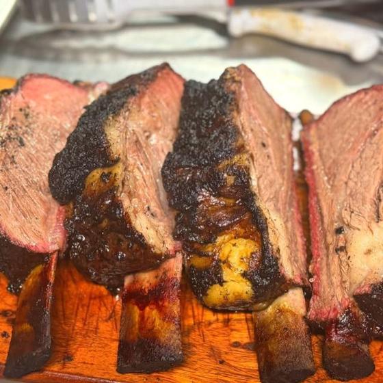 Smoked brisket on the board