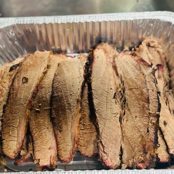 Sliced brisket catering tray