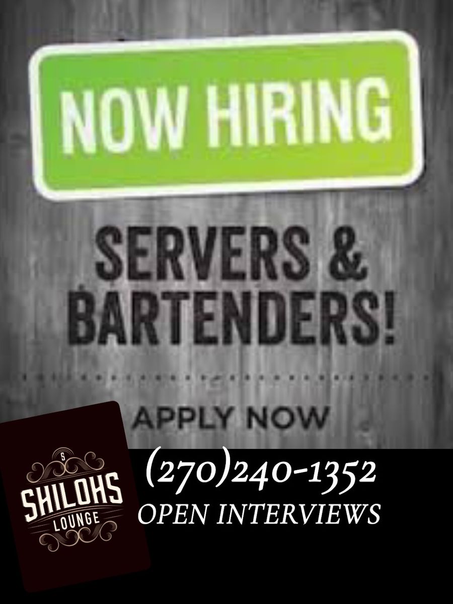 Now hiring servers and bartenders — open interviews