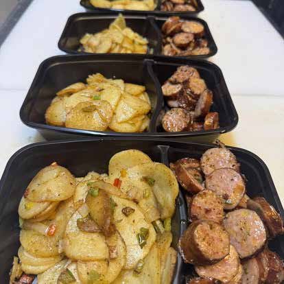 Smoked sausage and potatoes to go