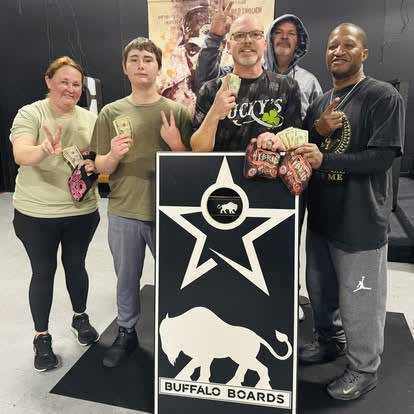 Cornhole tournament winners at Shiloh's